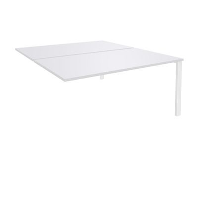 0404000122180-Bureau Bench IRIS - L140 cm - Plan suivant - Pieds blanc - plateau Blanc perle--0