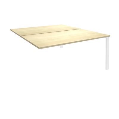 0404000122265-Bureau Bench IRIS - L140 cm - Plan suivant - Pieds blanc - plateau imitation Erable--0