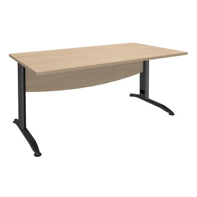 2012348123189-Bureau droit IDRA - L120 cm - Pieds anthracite - plateau imitation Chêne clair--0
