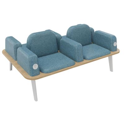 3253310179486-Banquette ILO - 4 places L172xP114cm -  blanc - structure chêne clair - tissu bleu guède--0