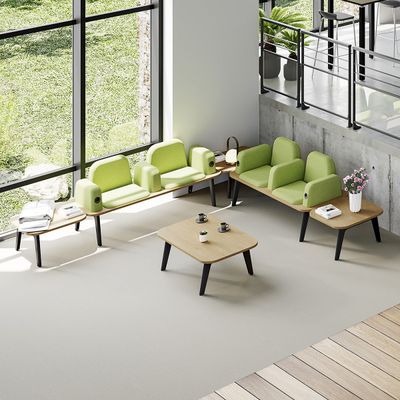 3253310179424-Banquette ILO - 2 places L172xP67cm -  blanc - structure noyer - tissu bleu guède--2