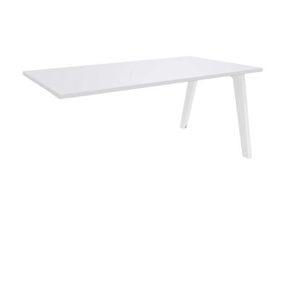 3253310162334-Bureau simple STEELY - L140 cm - Bureau suivant - Pieds blanc - plateau Blanc Perle--0