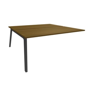3253310265295-Bureau double STEELY - L180 cm - Double face Suivant - Pieds carbone - plateau imitation noyer--0
