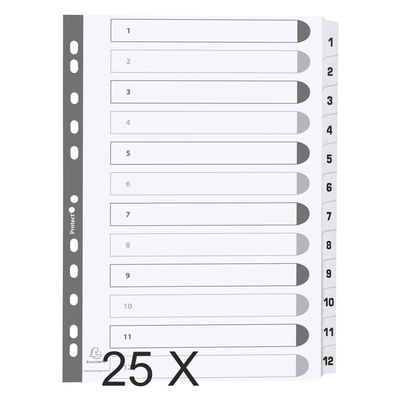 5016196103840-Exacompta - Pack de 25 intercalaires 12 positions numériques - A4 - blanc - touches plastifiées--0