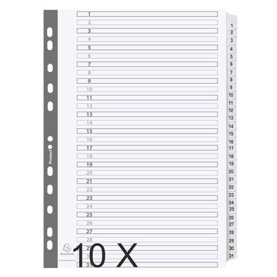 5016196103871-Exacompta - Pack de 10 intercalaires 31 positions numériques - A4 - blanc - touches plastifiées--0
