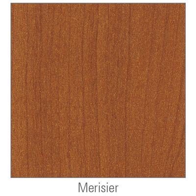 3253310150157-Bureau droit IDRA - Vague à droite - L140 cm - Pieds blancs - plateau imitation Merisier--3