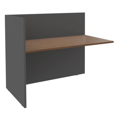 3253310276093-Banque d'accueil Module de départ haut OLA - L122,5 x H112 x P82,5 cm - structure carbone, plateau noy--0