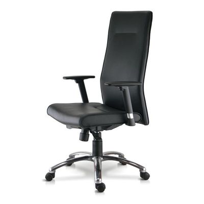 3660916025695-Fauteuil de bureau RACER DIRECTION - accoudoirs réglables - cuir noir--1