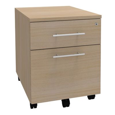 3253310175679-Caisson mobile IDRA/DUAL - L43 x H56 x P60 cm - 2 Tiroirs dont 1 dossier suspendu - Imitation Chêne cl--0