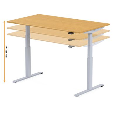 3760350281340-Bureau électrique UGO - L160x80cm - pieds gris - plateau imitation chêne Stone--5