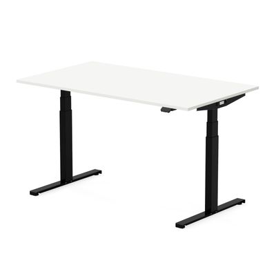 3760350281210-Bureau électrique UGO - L160x80cm - pieds noirs - plateau blanc laqué--0
