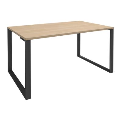 0404000122524-Bureau droit LOFTER - L80 cm - Plateau imitation chêne clair - pied Carbone--0