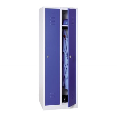 3700339889075-Vestiaire industrie propre monobloc 2 colonnes - H180 x L60 x P50 cm - gris/bleu--0