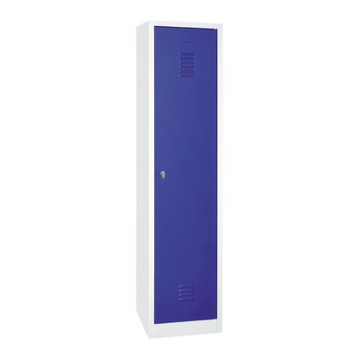 3700339889044-Vestiaire industrie salissante monobloc 1 colonne - H180 x L40 x P50 cm - gris/bleu--0