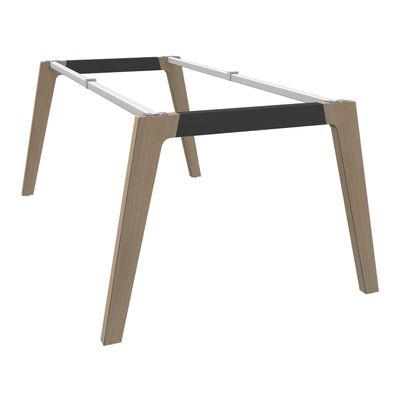 3253310171770-Bureau WOODY Manager - L180 x P100 x H72,5 cm - pieds chêne traverse carbone - plateau imitation Chên--2