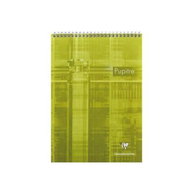 3329680815108-Clairefontaine - Bloc notes Pupitre - A4 - 160 pages - grands carreaux - à spirales - blanc-Avant-1