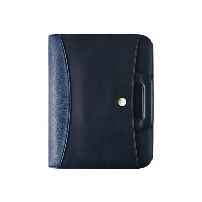 3108724253232-Oberthur Harlem - Conférencier A4 zippé, à poignées - bleu marine-Avant-0