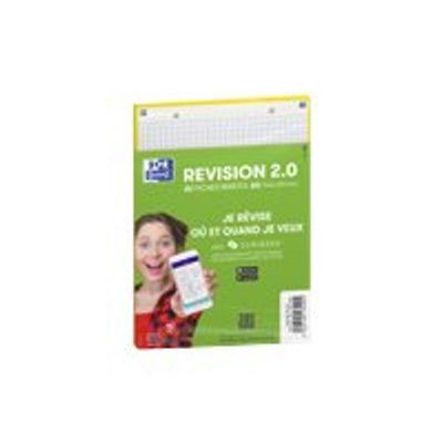 3020120158907-Oxford REVISION 2.0 - Pack de 32 Fiches Bristol Scribzee - A6 - petits carreaux - non perfo-Angle gauche-0