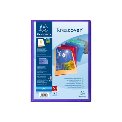 3130631057306-Exacompta KreaCover - 12 Porte vues personnalisable - 60 vues - A4 - couleurs assorties-Avant-3