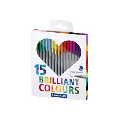 4007817011096-STAEDTLER triplus 334 - Pack de 15 feutres fins - 0.3 mm - couleurs assorties-Avant-0