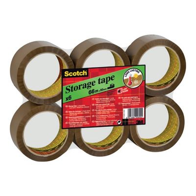 8021684006005-Ruban d'emballage Scotch - havane - 50 mm x 66 m - pack de 6 rouleaux-Angle gauche-0