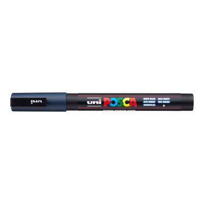 4902778202302-Posca - Marqueur peinture pointe fine - bleu marine-Angle gauche-0