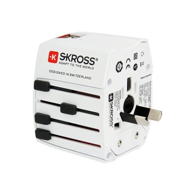 7640166320616-SKROSS MUV USB - Adaptateur de voyage universel + 2 ports USB - pour Euro, Australie/Chine, Ro-Angle droit-2
