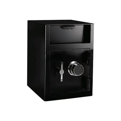 3700092276280-RESKAL DS45 - Coffre-fort de dépôt - serrure à combinaison mécanique - acier - noir-Angle gauche-0