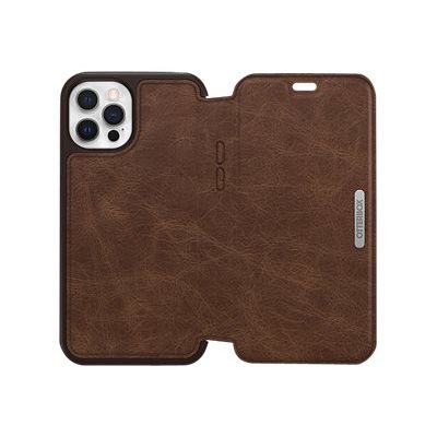 0840104215883-OtterBox Strada Series Folio - porte folio en cuir pour iPhone 12, 12 Pro - marron-Arrière-6
