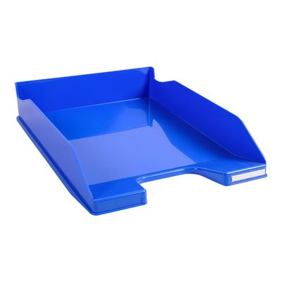 0400794154451-Exacompta COMBO Glossy - Corbeille à courrier bleu glacé-Angle gauche-0
