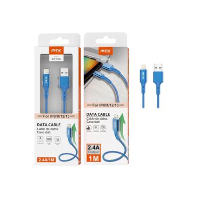 8944870597616-M.TK BT758 - câble Lightning vers USB-A - tressé - 1 m - bleu-Avant-0