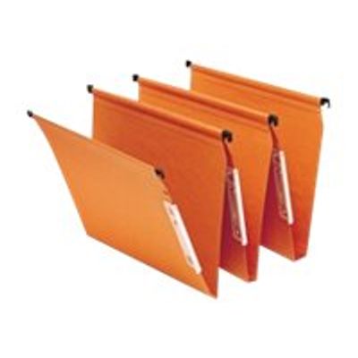 4002030021938-Fast Standard - 25 Dossiers suspendus pour armoires - orange - fond 15 mm-Angle droit-0