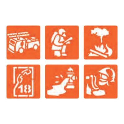 3471052259628-Graine Creative - Lot de 6 pochoirs - motif pompier-Avant-0