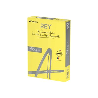 3141720157470-Rey Adagio - Papier couleur - A4 (210 x 297 mm) - 120 g/m² - Ramette de 250 feuilles - jaun-Angle droit-0