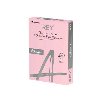 3368220089630-Rey Adagio - Papier couleur - A4 (210 x 297 mm) - 160 g/m² - Ramette de 250 feuilles - rose-Angle droit-0