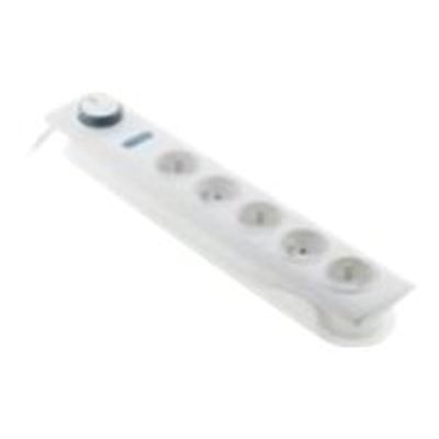 3415547600144-otio - Multiprise parafoudre 5 prises avec interrupteur - blanc-Avant-0