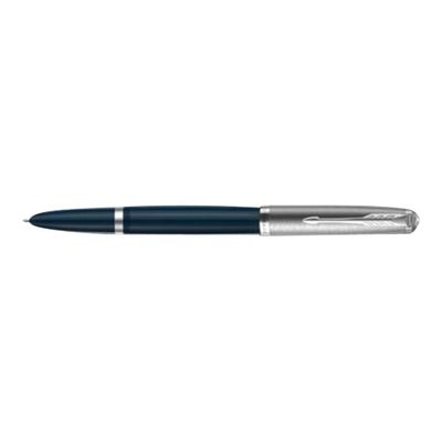 3026981235023-Parker 51 - Stylo plume - résine bleu nuit et finition chrome-Angle gauche-0