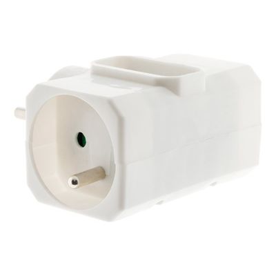3545411906369-Zenitech - Triplite - 2x 16A + 1x 6A - Latérale - Blanc-Angle gauche-0