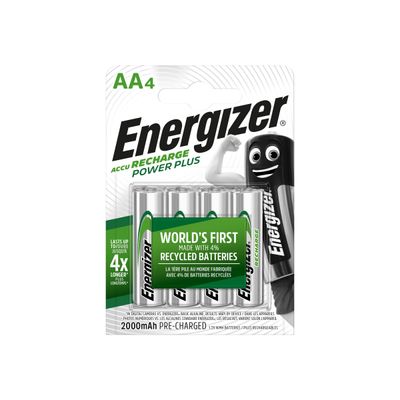 7638900249101-ENERGIZER Power Plus - 4 piles alcalines rechargeables - AA LR06-Avant-1