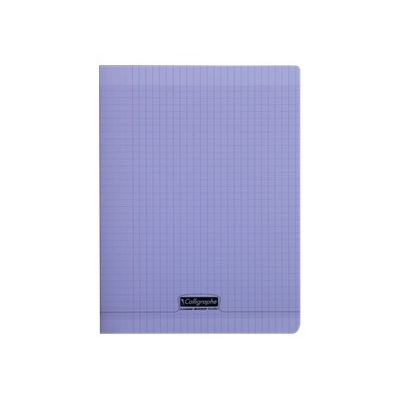 3210330183879-Calligraphe 8000 - Cahier polypro 24 x 32 cm - 96 pages - petits carreaux (5x5 mm) - violet-Avant-0