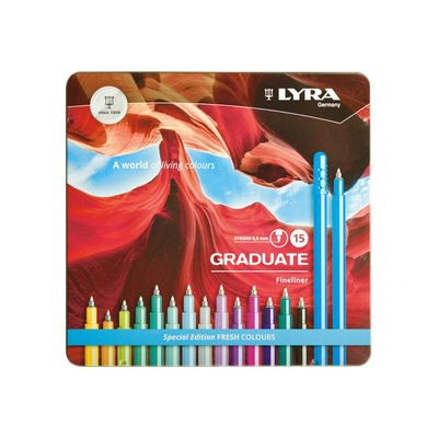 4084900603369-Lyra Graduate - 15 Feutres fins - couleurs froides-Avant-0