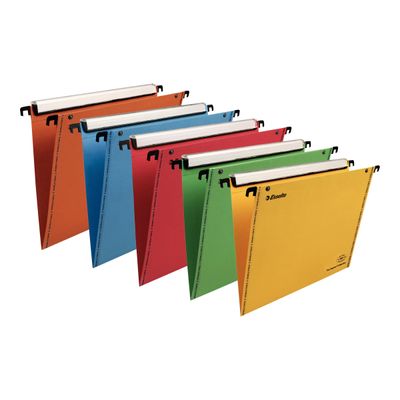 5902812499704-Esselte VisioPlus - 10 Dossiers suspendus pour tiroirs - coloris assortis - fond V-Angle gauche-0