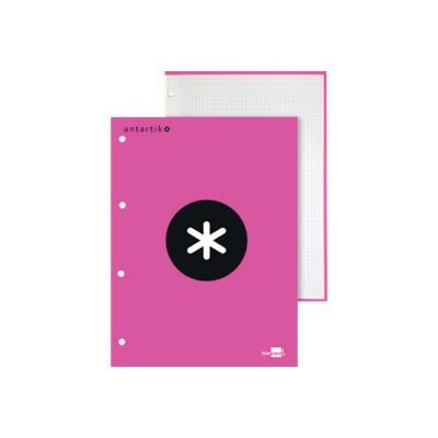 8423473794153-Antartik - Bloc jaune de feuilles simples A4 - 100 pages - petits carreaux - perforées-Avant-0