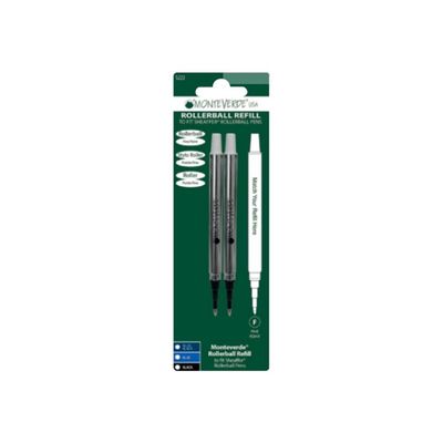 080333884355-Monteverde - 2 Recharges pour roller Sheaffer - noir - pointe fine-Avant-0
