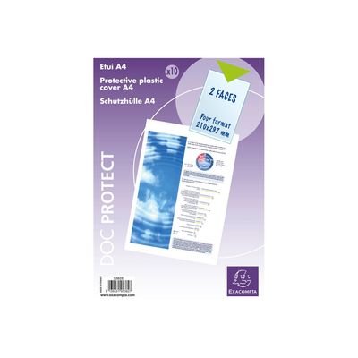 3130630053828-Exacompta - Pochette de protection - A4 simple - translucide incolore-Avant-1