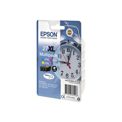 8715946535067-Epson 27XL Réveil - Pack de 3 - cyan, magenta, jaune - cartouche d'encre originale-Angle droit-1