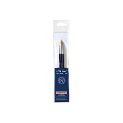 3013643002383-Lefranc Bourgeois - Pack de 3 pinceaux ronds - manche court - N° 2, 6, 10-Avant-0