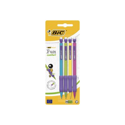3086123000605-BIC Matic Grip - Pack de 4 porte mines rétractable - HB - 0.7 mm - moyen - avec gomme-Avant-1