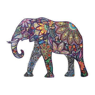 3532431170351-Graine Creative - kit diamond painting - éléphant - 30 x 30 cm-Avant-0