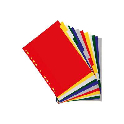 3130630030126-Exacompta - Intercalaire 12 positions - A4 - polypropylène coloré-Avant-1